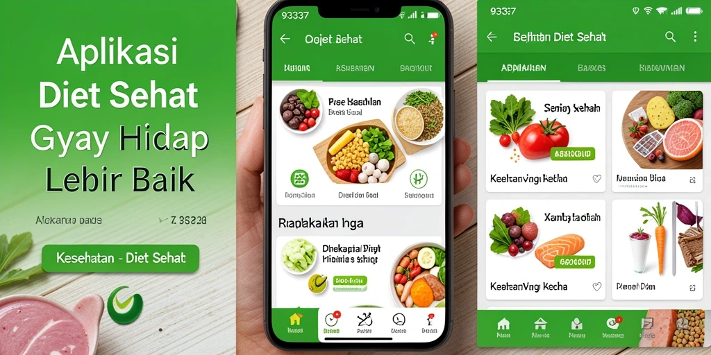 Tampilan antarmuka aplikasi Diet Sehat yang menarik dan mudah dinavigasi.