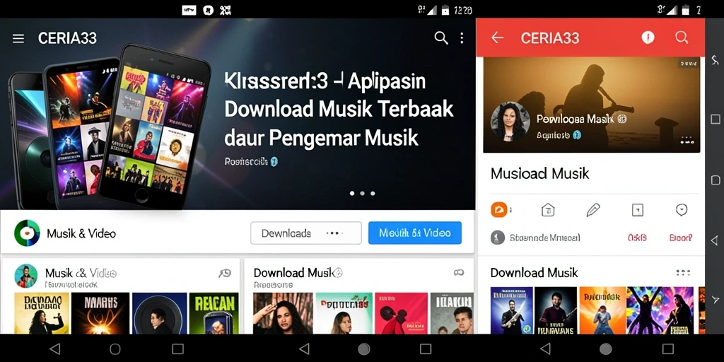 Tampilan antarmuka CERIA33 yang user-friendly untuk Download Musik.