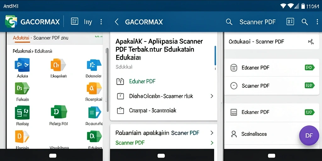 Tampilan antarmuka GACORMAX dengan fungsi pemindaian PDF yang mudah digunakan.