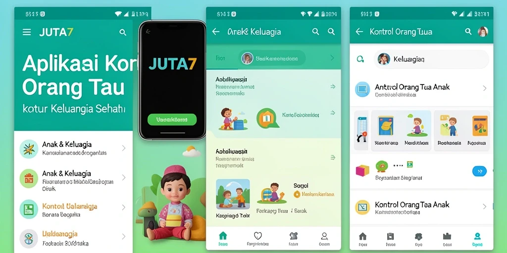 Tampilan utama JUTA7 dengan fitur kontrol orang tua yang intuitif.