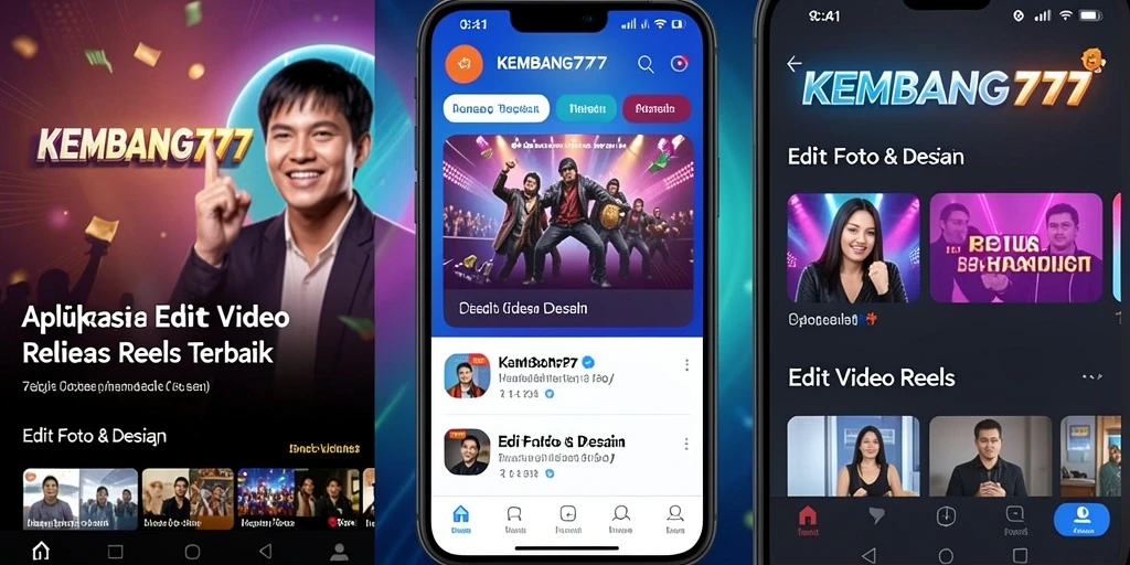 Tampilan antarmuka KEMBANG777 dengan fitur Edit Video Reels.