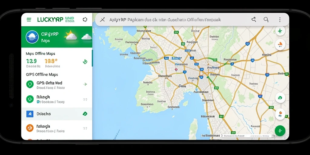 Antarmuka LUCKYRP yang sederhana dan fungsional untuk navigasi offline.