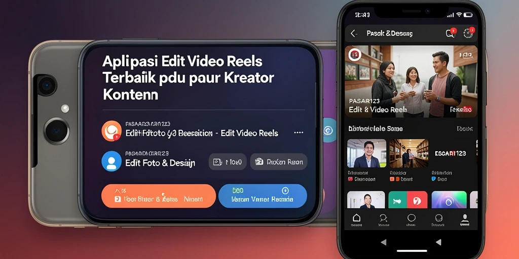 Tampilan antarmuka PASAR123 dengan fitur Edit Video Reels yang menarik.