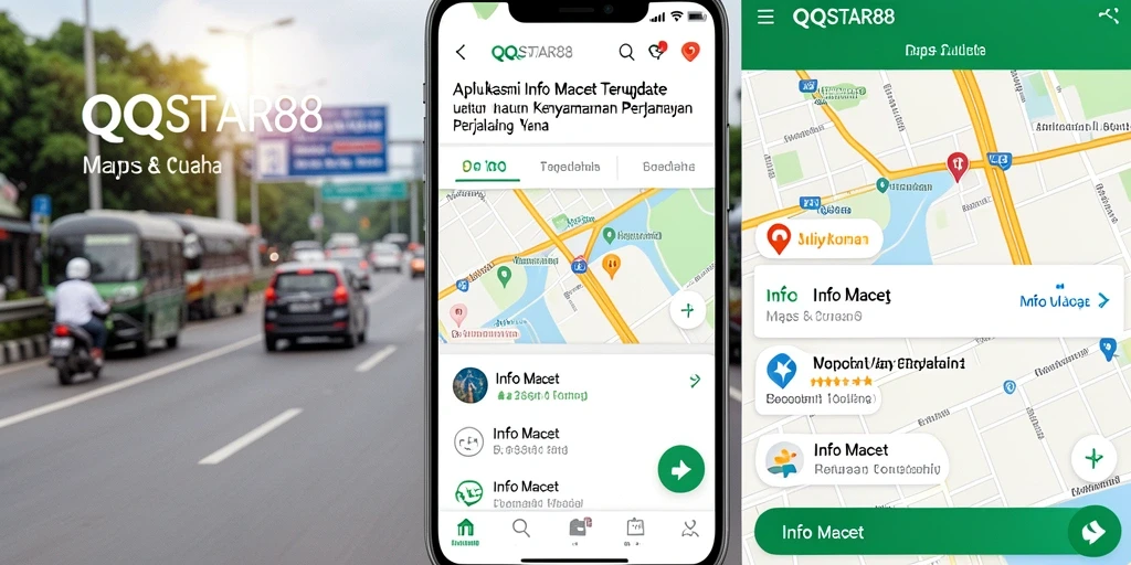 Antarmuka aplikasi QQSTAR88 yang menampilkan informasi kemacetan terkini.