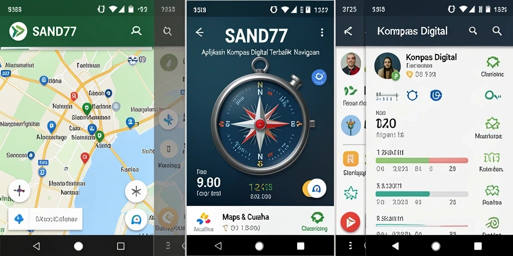 Antarmuka SAND77 yang intuitif dengan kompas digital berfungsi.