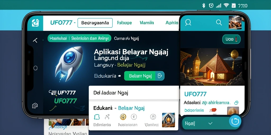 Screenshot utama UFO777 menampilkan antarmuka belajar mengaji yang interaktif.