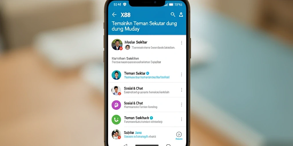Antarmuka X88 yang memudahkan pencarian teman sekitar.