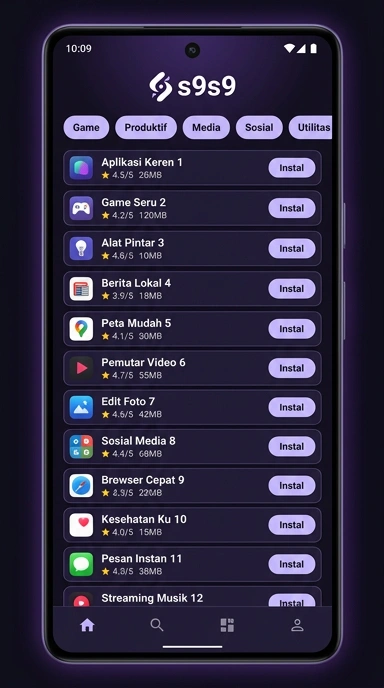 s9s9 - Temukan Aplikasi Populer & Kanal Uji Terbaik